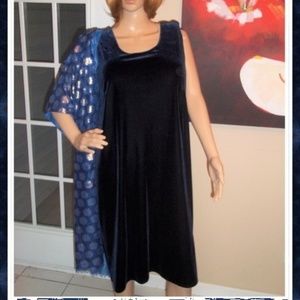 Sleeveless Navy Velvet Shift LIKE NEW